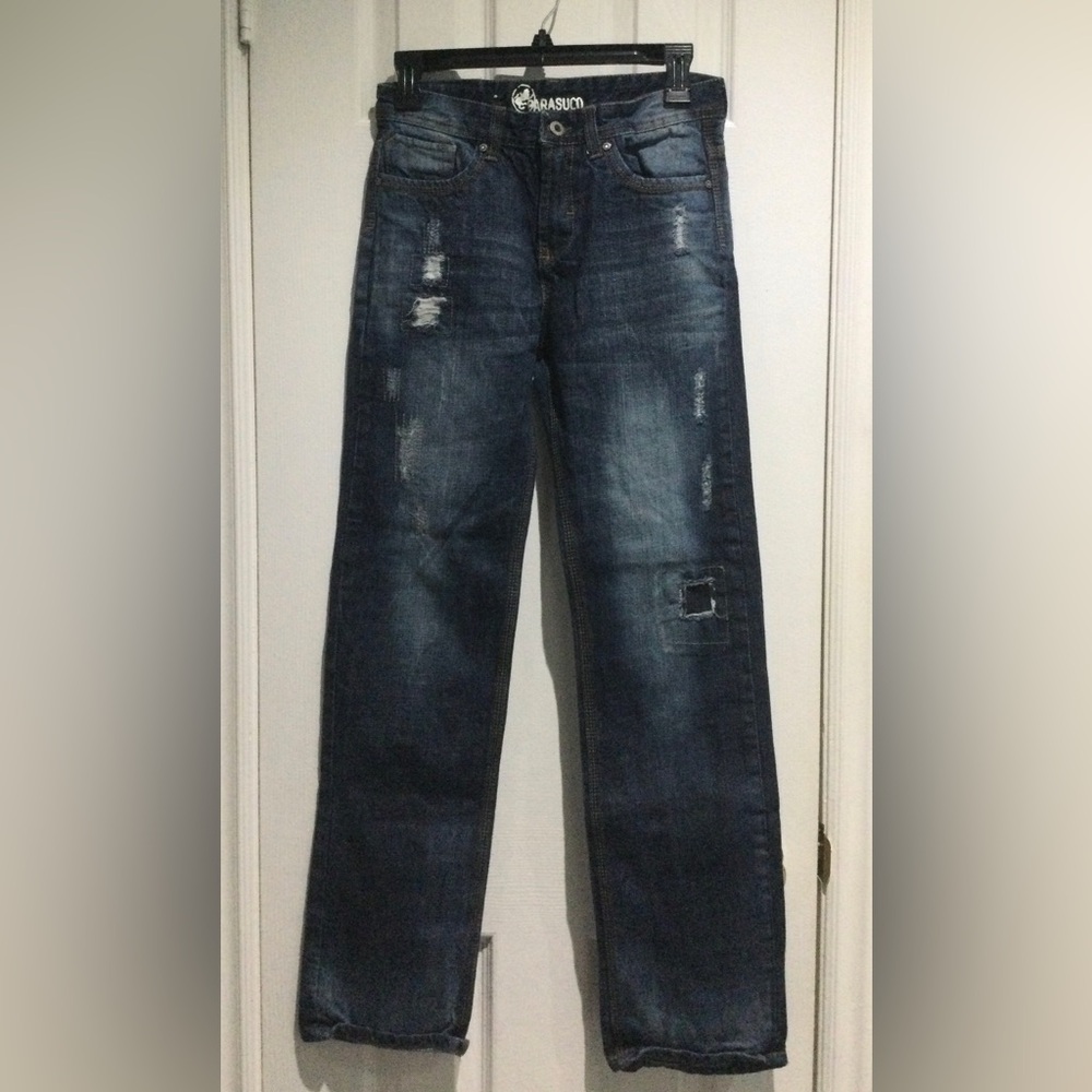 Parasuco Straight Blue Jeans with Distressed Style